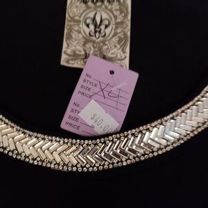 Black Rhinestone Embellished Top